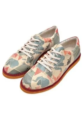 Dogo - Femme Cuir Vegan Beige Baskets - Origami Motif