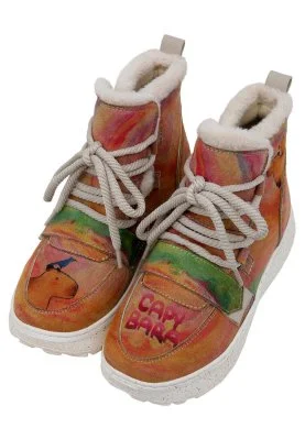 Dogo - Femme Cuir Vegan Beige Bottes - Capybara Motif
