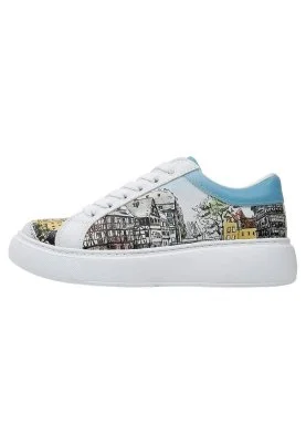 Dogo - Femme Cuir Vegan Blanc Baskets - Take a Walk Motif