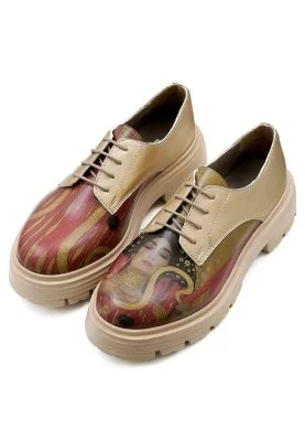 Dogo - Femme Cuir Vegan Crème Baskets - Shine Motif