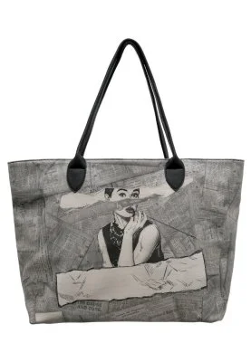 Dogo - Femme Cuir Vegan Gris Sac d'épaule - Go Back to Being Yourself Motif