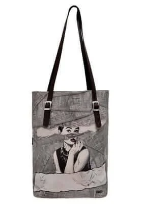 Dogo - Femme Cuir Vegan Gris Sac d'épaule - Go Back to Being Yourself Motif