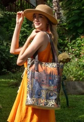 Dogo - Femme Cuir Vegan Multicolore Sac d'épaule - City of Spires Motif