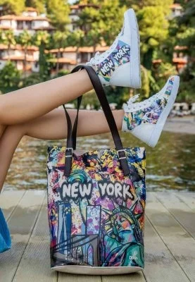 Dogo - Femme Cuir Vegan Multicolore Sac d'épaule - New York State of Mind Motif