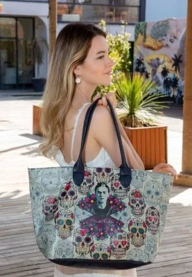 Dogo - Femme Cuir Vegan Multicolore Sac d'épaule - FKL Frida Kahlo Remembrance of Frida Motif