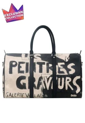 Dogo - Femme Cuir Vegan Noir Sac de Voyage - Les Peintres Motif