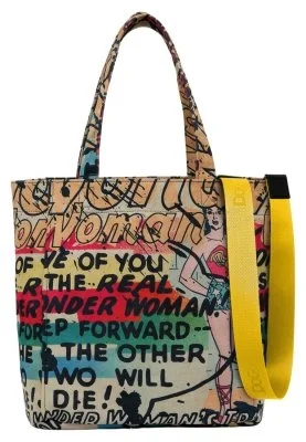 Dogo - Femme Vegan Multicolore Large Tote Bag - Warner Bros Wonder Woman Motif