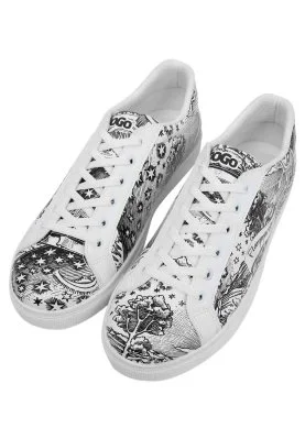 Dogo - Homme Cuir Vegan Blanc Baskets - Flammarion Motif