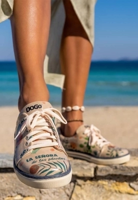Dogo - Kadın Vegan Deri Bej Sneakers - Plant Lady Tasarım