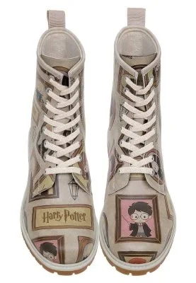 Dogo - Kadın Vegan Deri Bej Uzun Bot - Warner Bros Harry Potter Frames-of-Hogwarts Tasarım