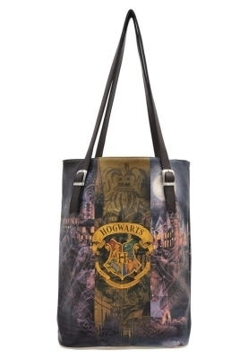 Dogo - Kadın Vegan Deri Çok Renkli Omuz Çantası - Warner Bros Hogwarts Castle Harry Potter Tasarım