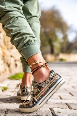 Dogo - Kadın Vegan Deri Çok Renkli Sneakers - Love Conquers All Tasarım