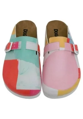 Dogo - Kadın Vegan Deri Çok Renkli Terlik - Paint it with Colors Tasarım (1)