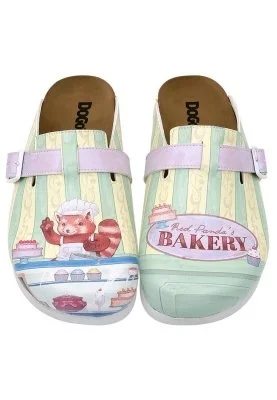 Dogo - Kadın Vegan Deri Çok Renkli Terlik - Red Panda Bakery Tasarım (1)