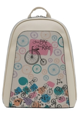 Dogo - Kadın Vegan Deri Krem Sırt Çantası - Your Ride Your Bike Tasarım