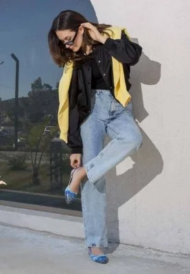 Dogo - Kadın Vegan Deri Mavi Babet - Vincent Van Gogh the Starry Night Tasarım (1)