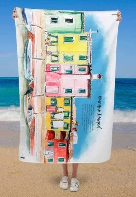 Dogo - Unisex Multicolor Dogo Mare Beach Towel - Burano Island Design