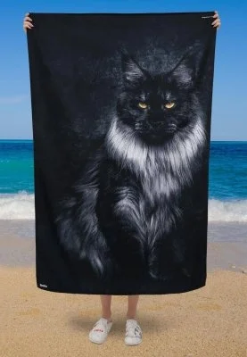 Dogo - Unisex Multicolor Dogo Mare Beach Towel - Maine Coon Design
