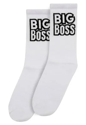 Dogo - Unisex Vegan Blanc Chaussettes - Big Boss Motif