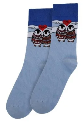 Dogo - Unisex Vegan Bleu Chaussettes - Happy Forever Motif