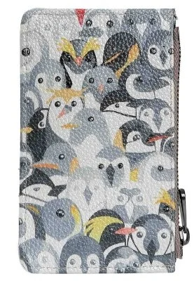 Dogo - Women Gray Wallet - Penguins Design