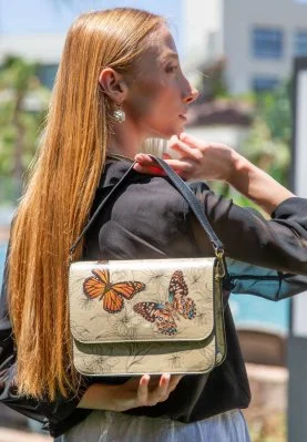 Dogo - Women Vegan Leather Beige Purse - Fly With Your Own Wings Design