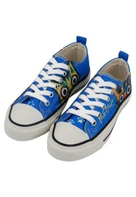 Dogo - Women Vegan Blue Sneakers - Meow Attack Design