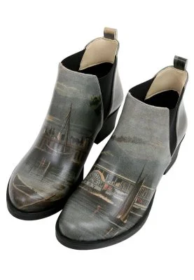 Dogo - Women Vegan Leather Grey Ankle Boots - Nature Design