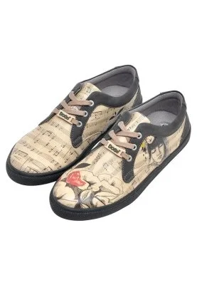 Dogo - Women Vegan Leather Beige Sneakers - Music on World off Design