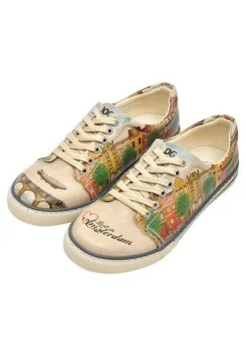 Dogo - Women Vegan Leather Beige Sneakers - Lost in Amsterdam Design