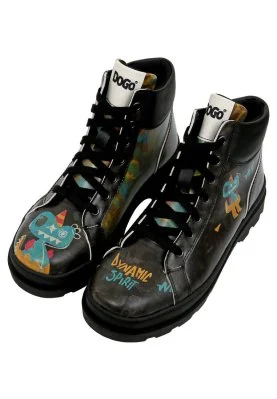 Dogo - Women Vegan Leather Black Boots - Dynamic Spirit Design
