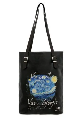 Dogo - Women Vegan Leather Black Shoulder Bag - Vincent van Gogh Starry Dream Muse Design (1)