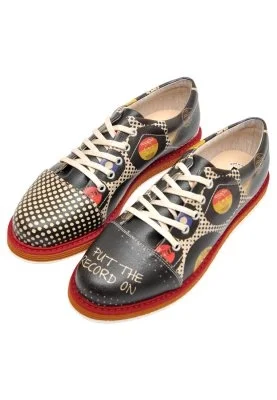 Dogo - Women Vegan Leather Black Sneakers - Put the Record on Design