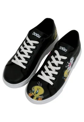 Dogo - Women Vegan Leather Black Sneakers - Warner Bros Best of Tweety and Sylvester Design (1)