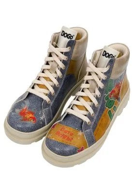 Dogo - Women Vegan Leather Blue Boots - Dare Bright Design
