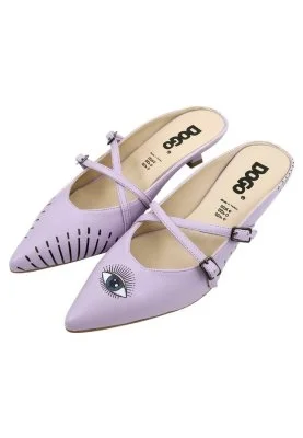 Dogo - Women Vegan Leather Lilac Heeled Sandals - Open Your Eyes Design