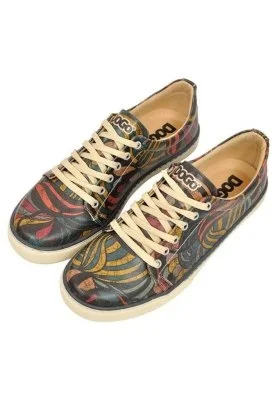 Dogo - Women Vegan Leather Multicolor Sneakers - Cracked Waves Design
