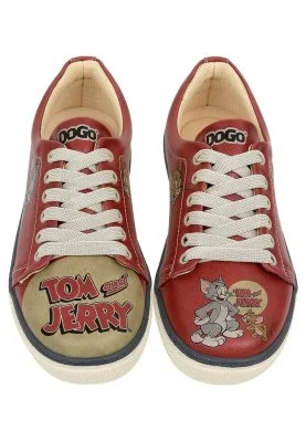 Dogo - Women Vegan Leather Orange Sneakers - Warner Bros Tom ve Jerry Design (1)