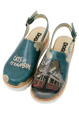 Dogo - Women Vegan Leather Turquoise Wedge Sandals - Tram Nap Design