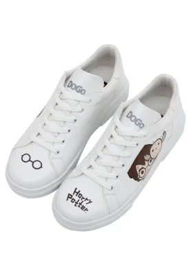 Dogo - Women Vegan Leather White Sneakers - Friends Till Eternity Harry Potter Design (1)