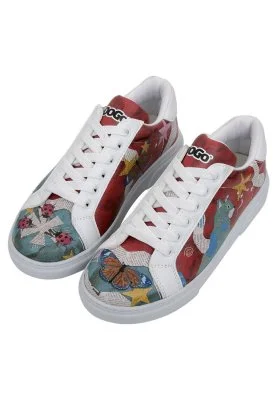 Dogo - Women Vegan Leather White Sneakers - Paper Animals Design