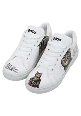 Dogo - Women Vegan Leather White Sneakers - Paws on Taksim Design