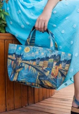 Dogo - Women Vegan Multicolor Medium Tote Bag - Sea Sparkles Design