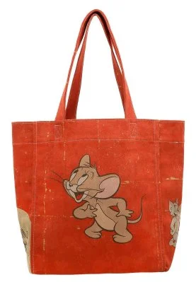 Dogo - Women Vegan Orange Large Tote Bag - Warner Bros Tom & Jerry Design (1)