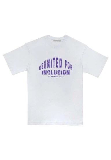 Best Buddies x Dogo Unisex Vegan White T-Shirt - Reunited for Inclusion Design - 