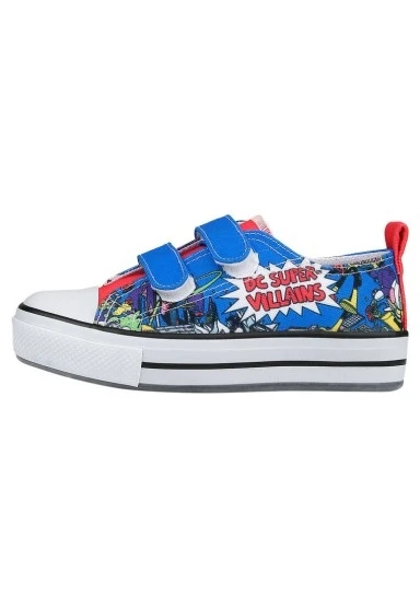 Unisex Çocuk Vegan Işıklı Cırt Cırtlı Mavi Sneakers - Warner Bros Dc Villains Tasarım - 