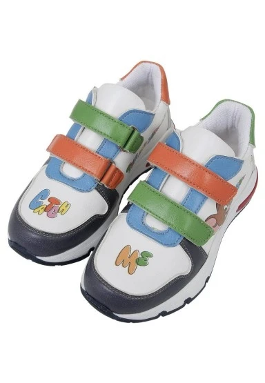 Unisex Çocuk Vegan Deri Cırt Cırtlı Çok Renkli Sneakers - Warner Bros Looney Tunes Catch Me Tom&Jerry Tasarım - 