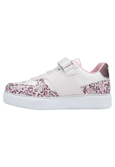 Unisex Çocuk Vegan Deri Cırt Cırtlı Beyaz Sneakers - Warner Bros Looney Tunes B for Bugs Bunny Tasarım - 