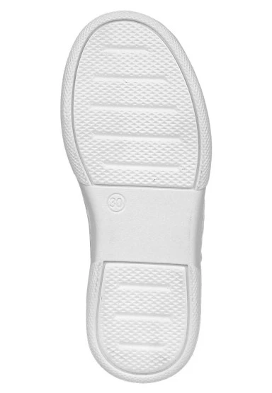 Unisex Çocuk Vegan Deri Cırt Cırtlı Beyaz Sneakers - Warner Bros Looney Tunes B for Bugs Bunny Tasarım - 
