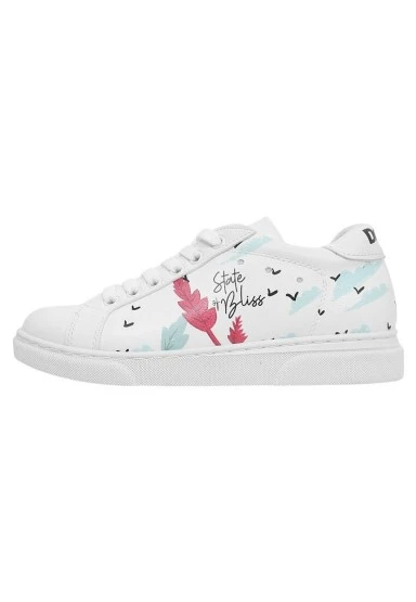 Çocuk Vegan Deri Beyaz Günlük Sneakers - State Of Bliss Tasarım - 